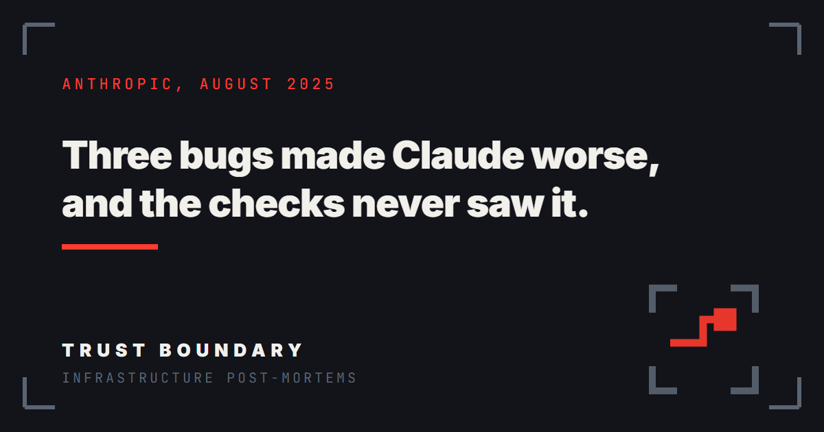 Three bugs made Claude worse, and the checks never saw it
